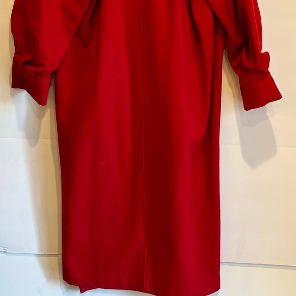 Women's Full Length Wool Coat - Red Size-10 - Picture 4 of 6